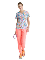 Skechers - Women's Three-Pocket V-Neck Reliance Print Scrub Top