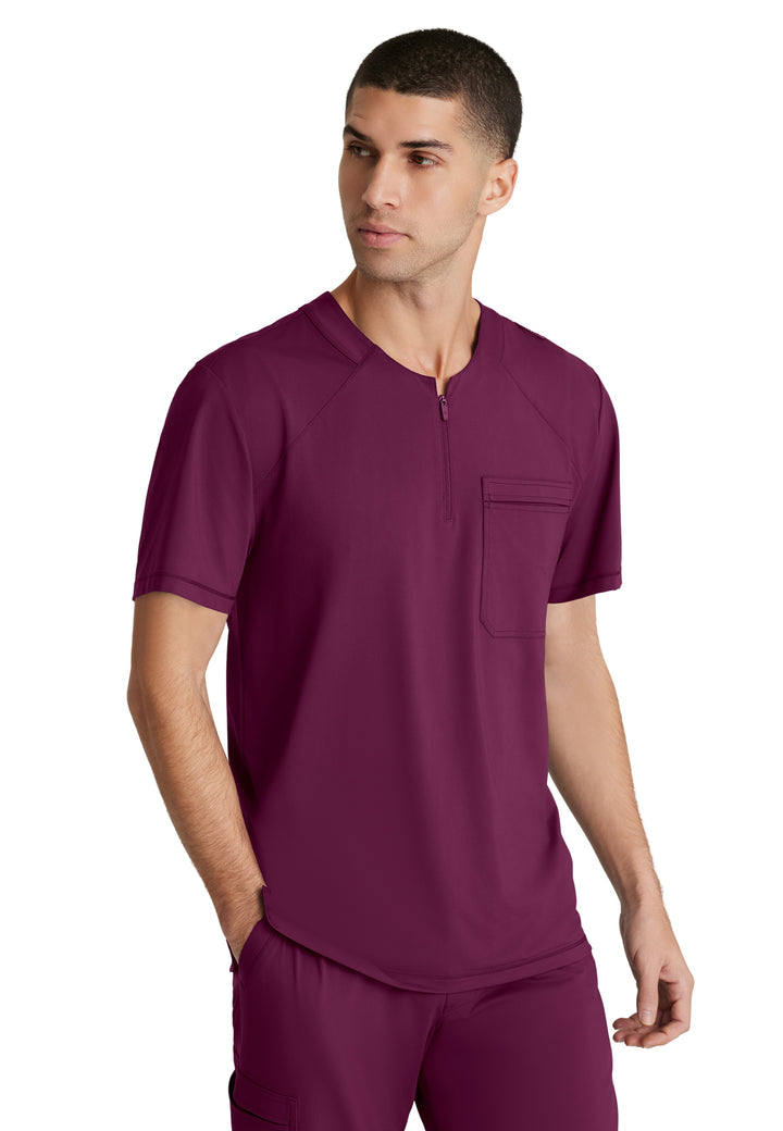Skechers Slip-Ins - Men's One-Pocket Curved Neck Flex Scrub Top