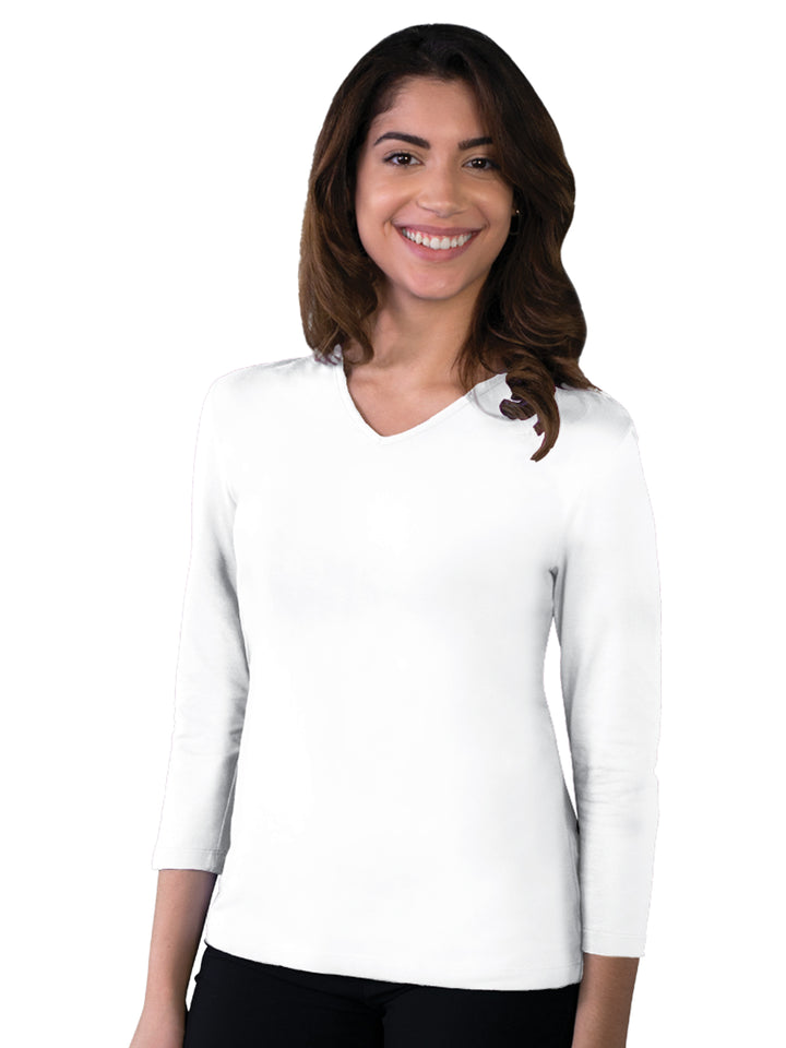 Blue Generation - Women's Pocketless 3/4-Sleeve V-Neck Tee