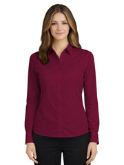 Blue Generation - Women's Pocketless Long Sleeve Poplin Shirt