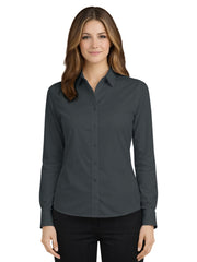 Blue Generation - Women's Pocketless Long Sleeve Poplin Shirt