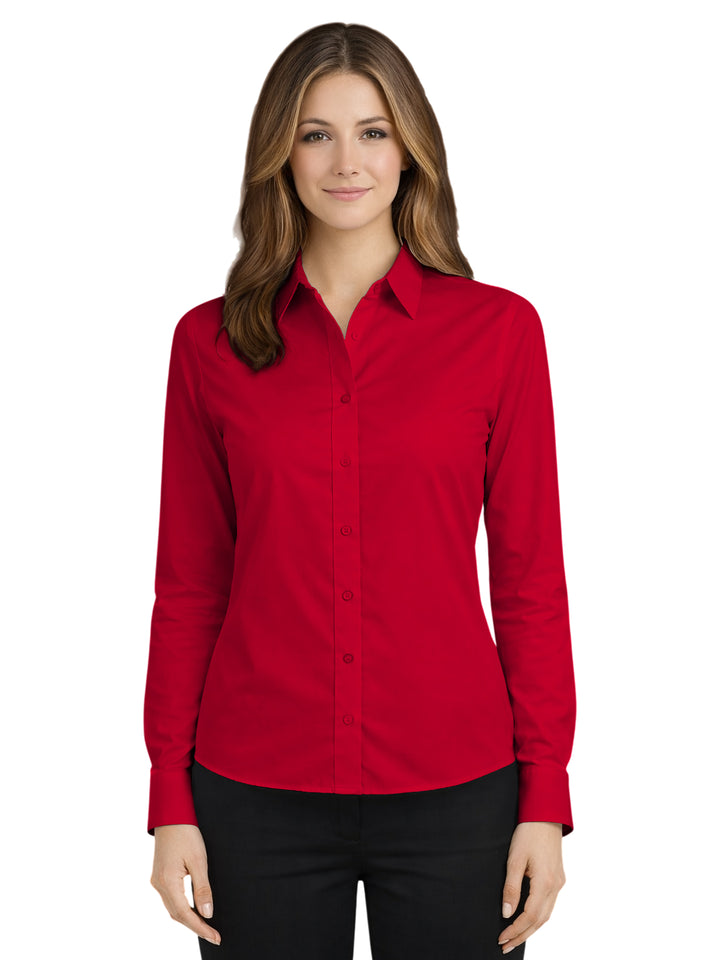 Blue Generation - Women's Pocketless Long Sleeve Poplin Shirt