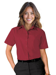 Blue Generation - Women's Pocketless Short Sleeve Poplin Shirt
