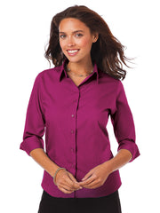 Blue Generation - Women's Pocketless 3/4-Sleeve Poplin Shirt