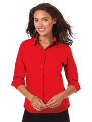 Blue Generation - Women's Pocketless 3/4-Sleeve Poplin Shirt