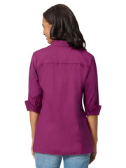 Blue Generation - Women's Pocketless 3/4-Sleeve Poplin Swing Shirt