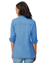 Blue Generation - Women's Pocketless 3/4-Sleeve Poplin Swing Shirt