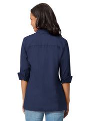 Blue Generation - Women's Pocketless 3/4-Sleeve Poplin Swing Shirt