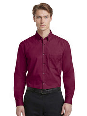 Blue Generation - Men's 1-Pocket Matching Buttons Poplin Shirt