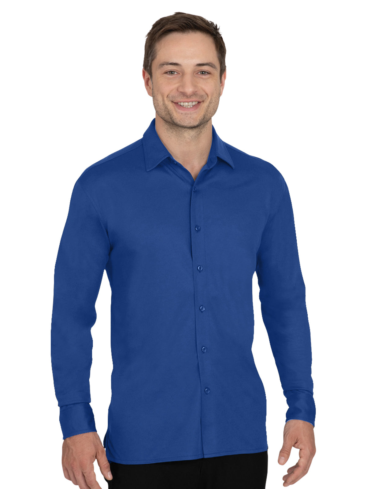 Blue Generation - Men's Pocketless Knit Stretch Woven Shirt