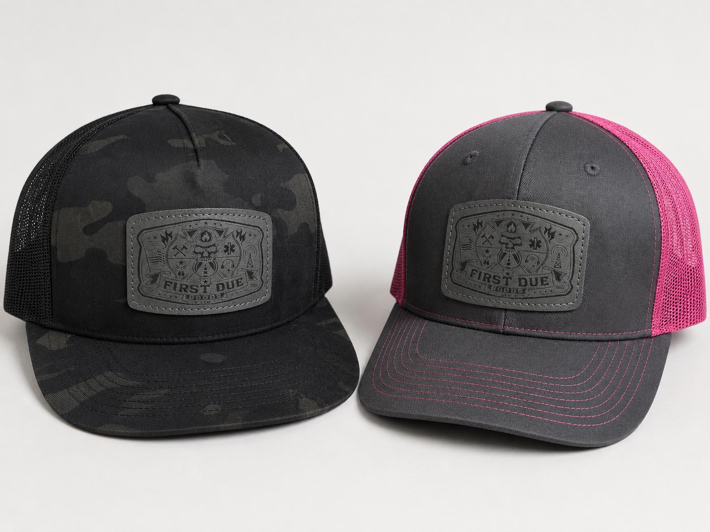 Custom Laser-Engraved Leather Patch Trucker Hat