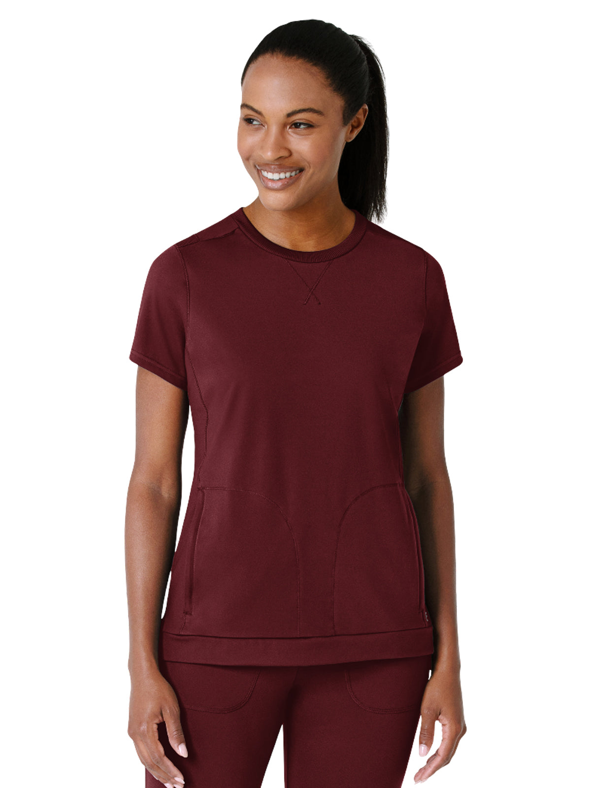 Wink - Renew Knit - Women's Two-Pocket Flex-n-Reach Crew Neck Top