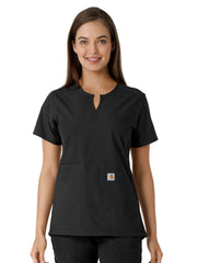 Carhartt Scrubs - Force Essentials Women's Notch Neck Tunic Knit Panel Top