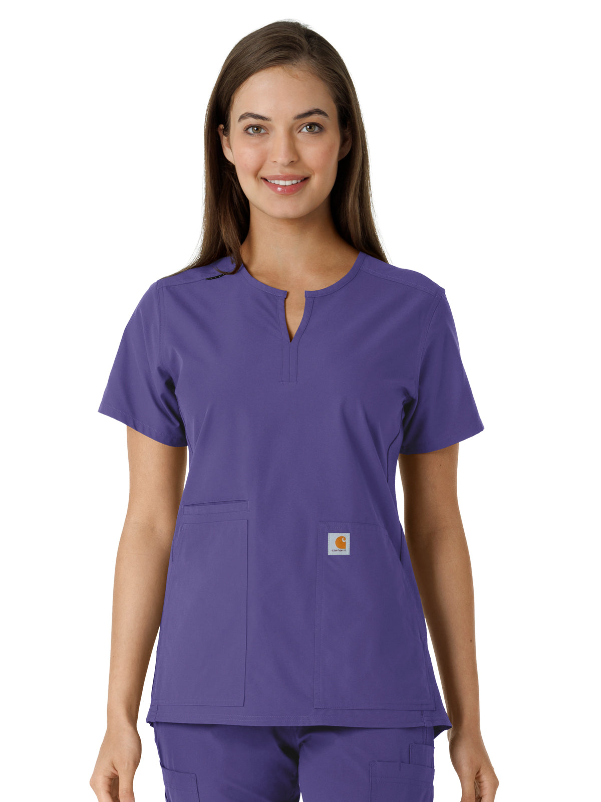 Carhartt Scrubs - Force Essentials Women's Notch Neck Tunic Knit Panel Top