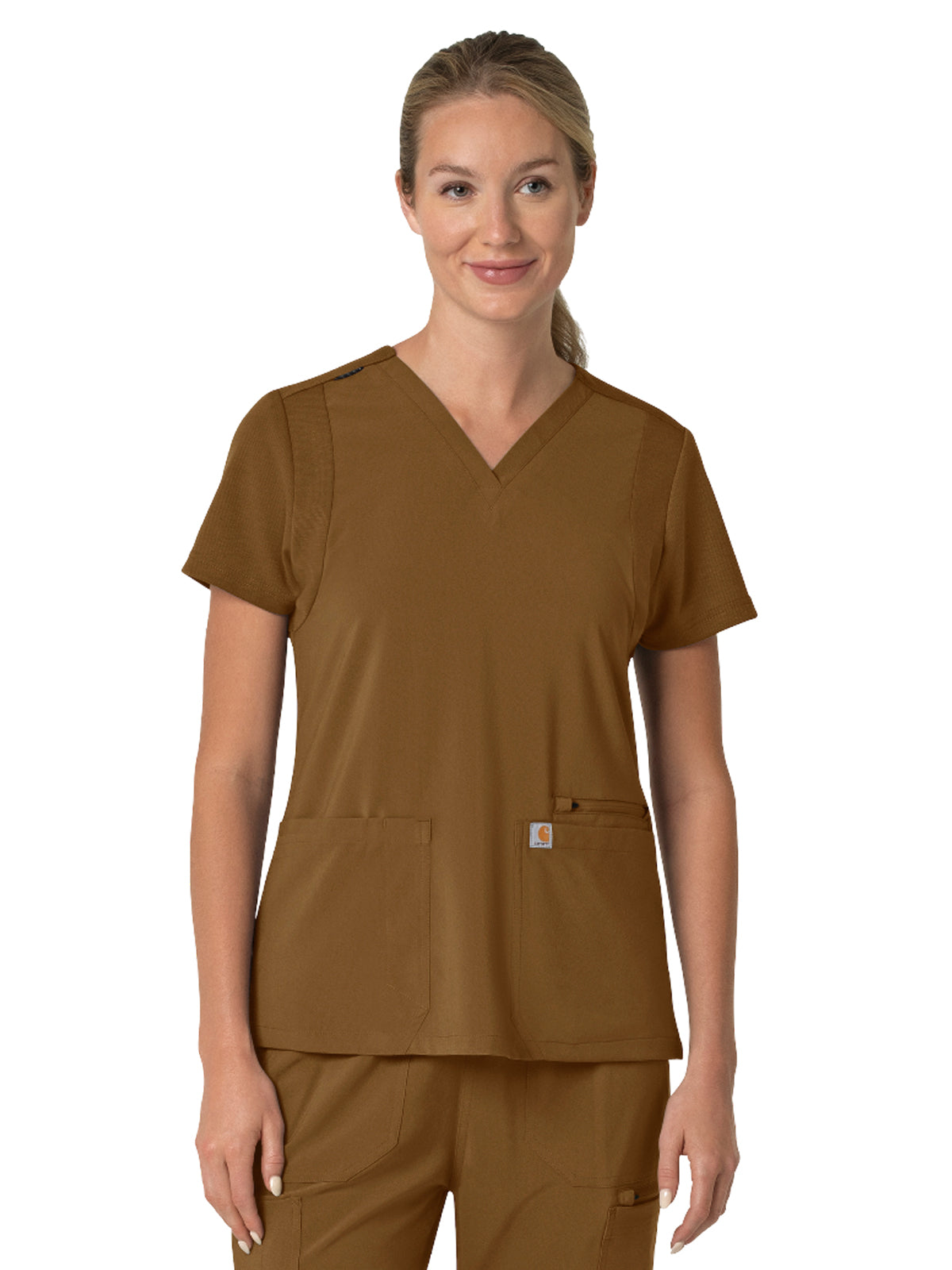 Carhartt Scrubs - Force Cross-Flex - Women's Three-Pocket Flex Panel V-Neck Top