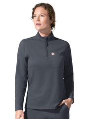 Carhartt Scrubs - Cross-Flex Knits - Women's Three-Pocket Long Sleeve Quarter Zip Scrub Top