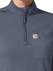 Carhartt Scrubs - Cross-Flex Knits - Women's Three-Pocket Long Sleeve Quarter Zip Scrub Top