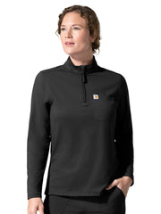 Carhartt Scrubs - Cross-Flex Knits - Women's Three-Pocket Long Sleeve Quarter Zip Scrub Top