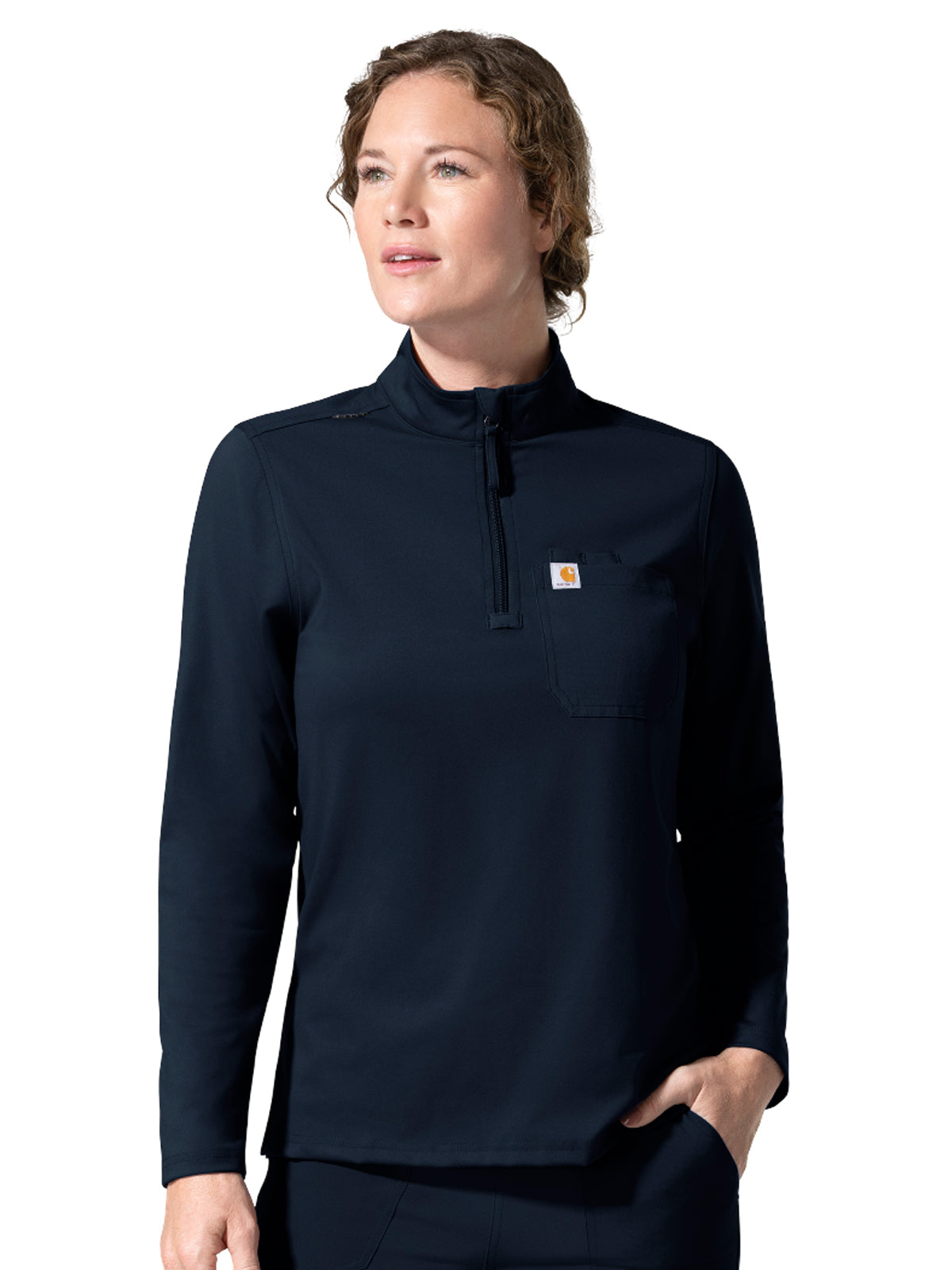 Carhartt Scrubs - Cross-Flex Knits - Women's Three-Pocket Long Sleeve Quarter Zip Scrub Top