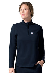 Carhartt Scrubs - Cross-Flex Knits - Women's Three-Pocket Long Sleeve Quarter Zip Scrub Top