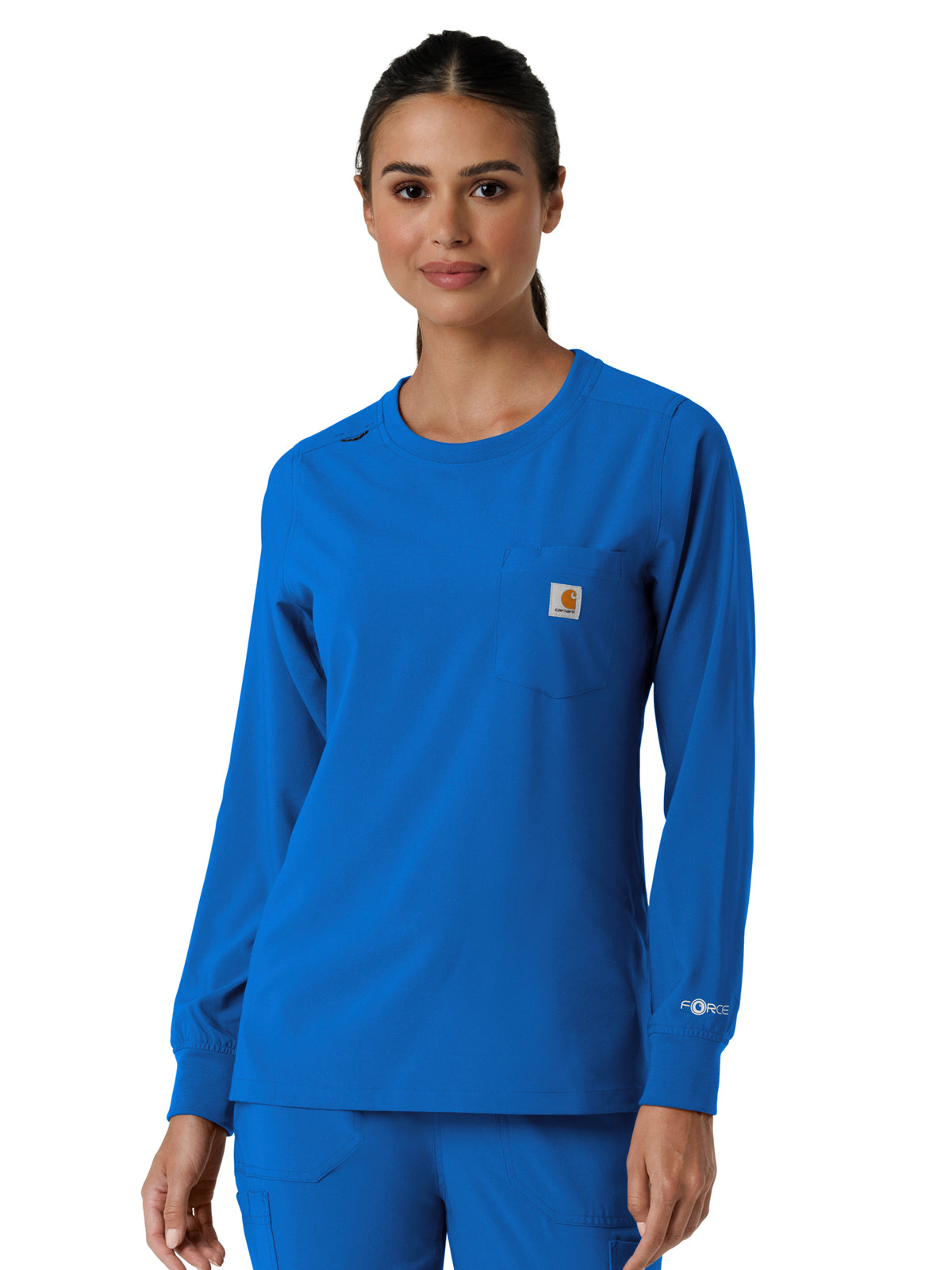 Carhartt Scrubs - Women's One-Pocket Crew Neck Long Sleeve Scrub Top