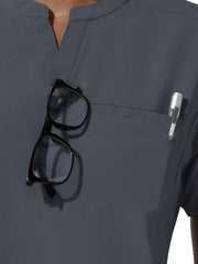 Women's Three-Pocket Banded Collar Scrub Top