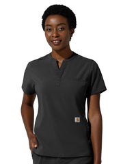 Women's Three-Pocket Banded Collar Scrub Top
