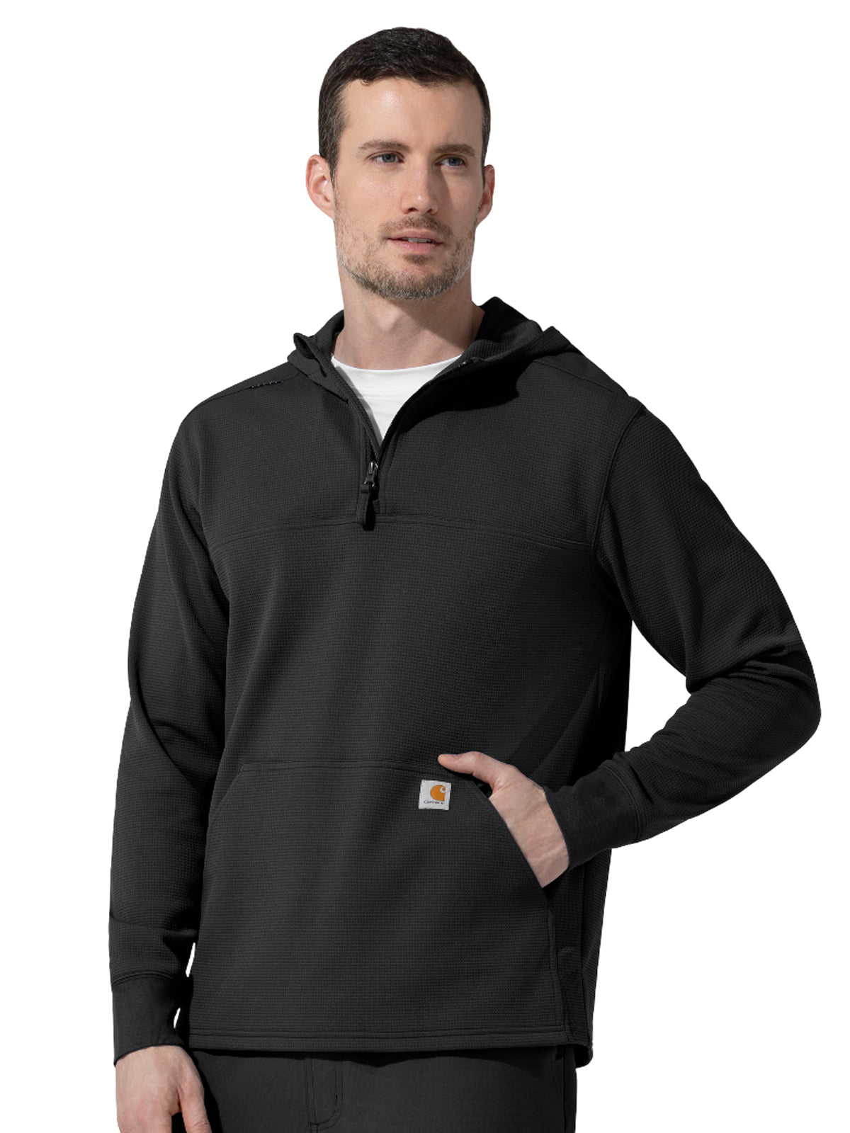 Carhartt Scrubs - Layers - Men's One-Pocket Quarter Zip Waffle Hoodie