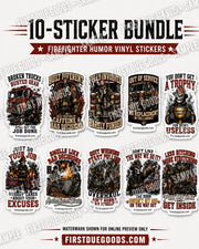 Choose Your Design - 2 Inch Waterproof Dark Humor Firefighter Stickers