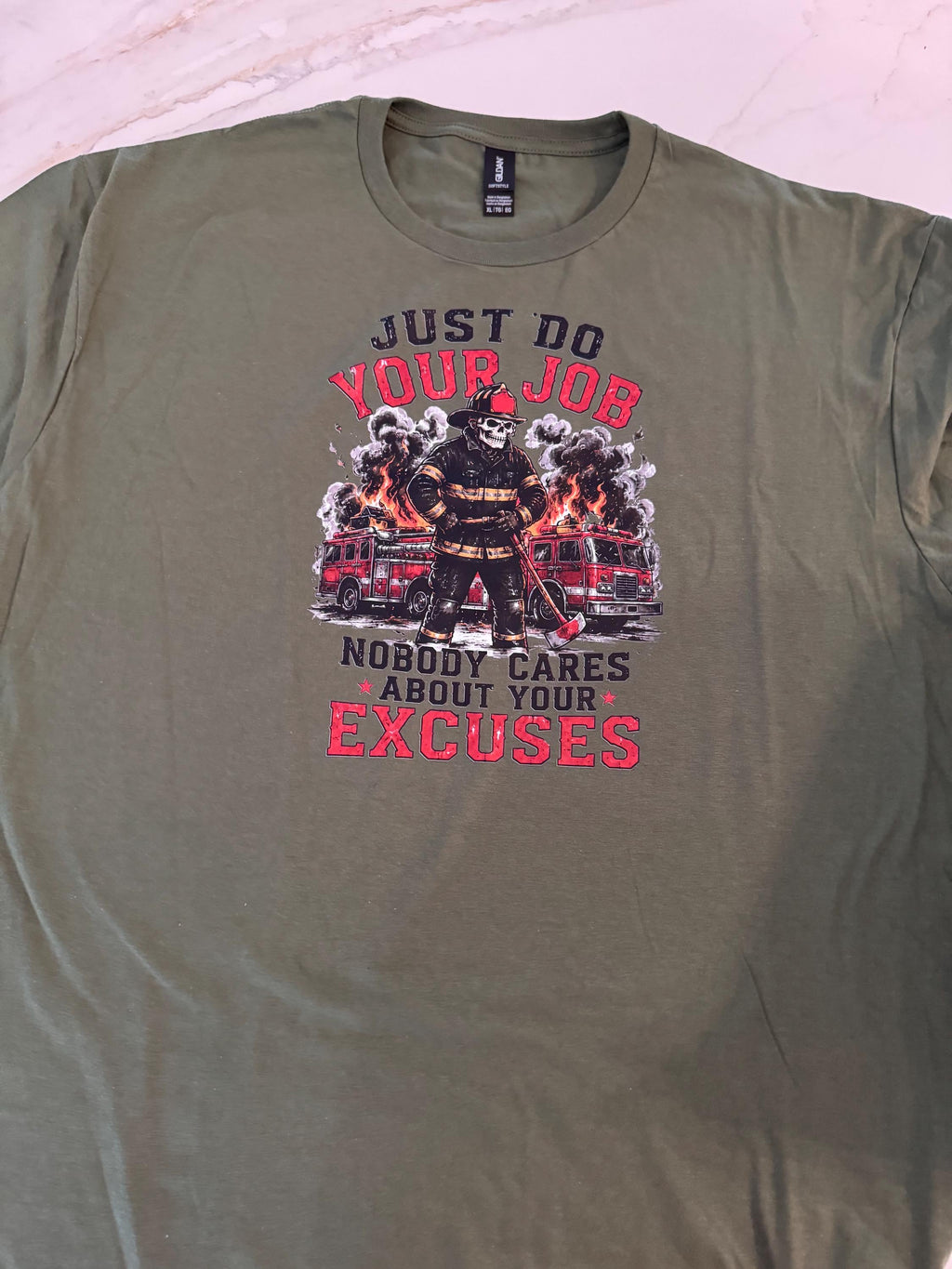 Just Do Your Job Firefighter Skeleton Shirt