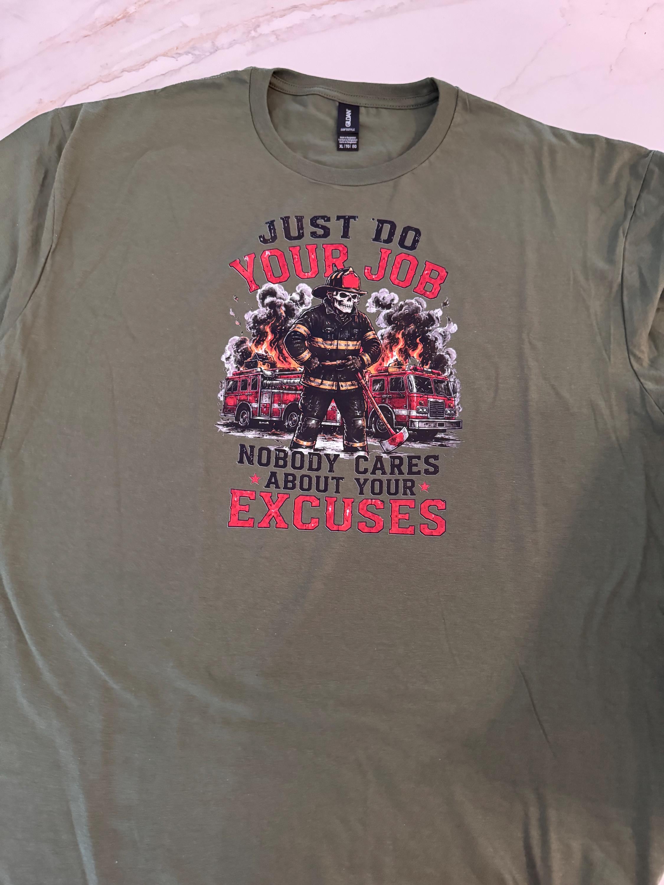 Just Do Your Job Firefighter Skeleton Shirt