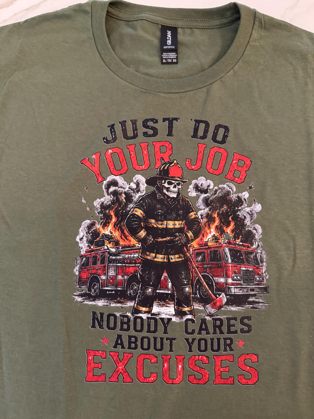 Just Do Your Job Firefighter Skeleton Shirt