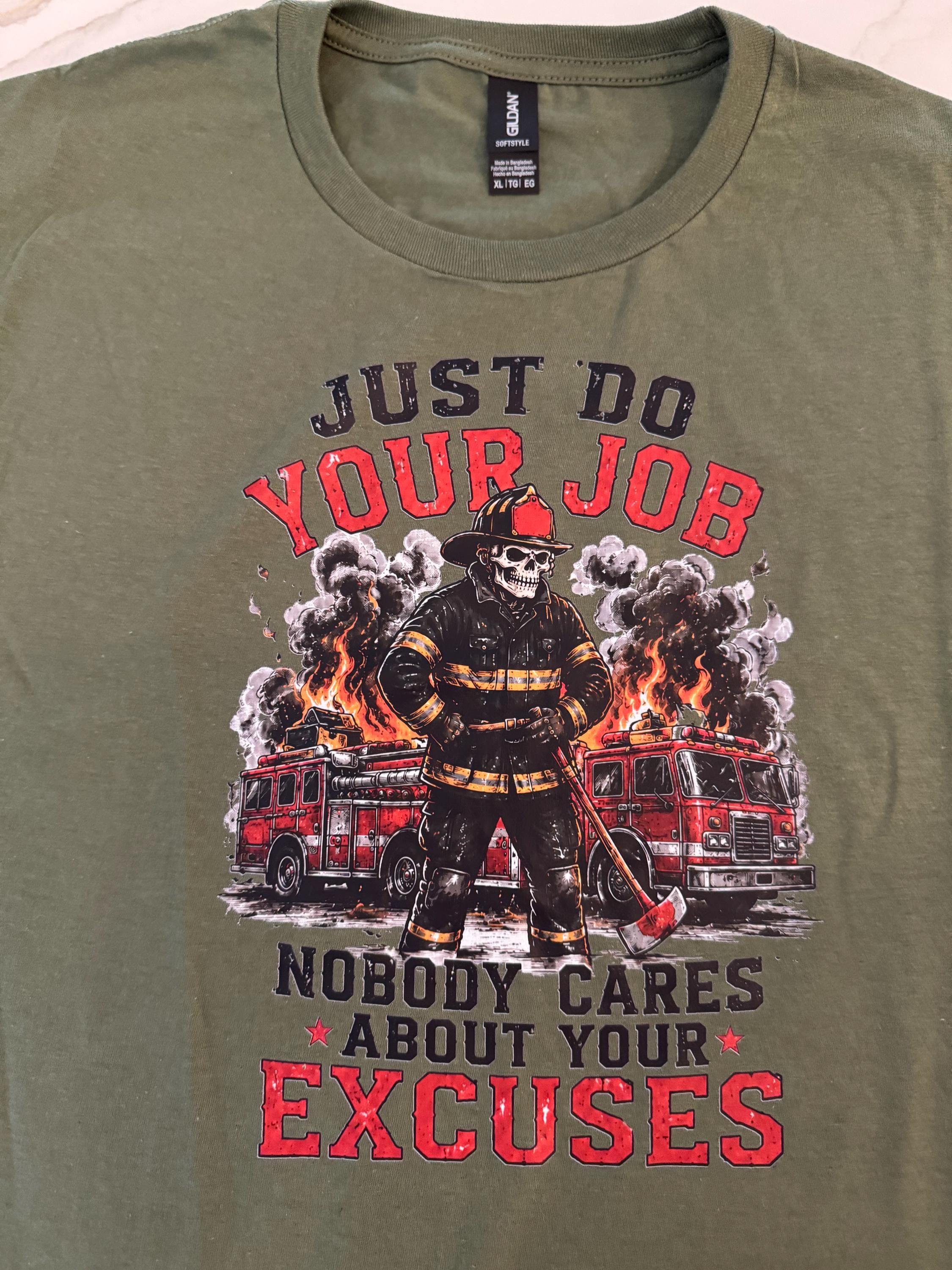 Just Do Your Job Firefighter Skeleton Shirt