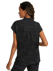 Healing Hands - HH PL Jacquard - Women's 2-Pocket Journey Camo Mandarin Style Top