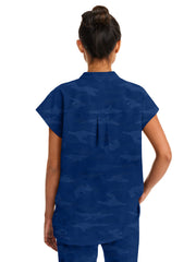 Healing Hands - HH PL Jacquard - Women's 2-Pocket Journey Camo Mandarin Style Top