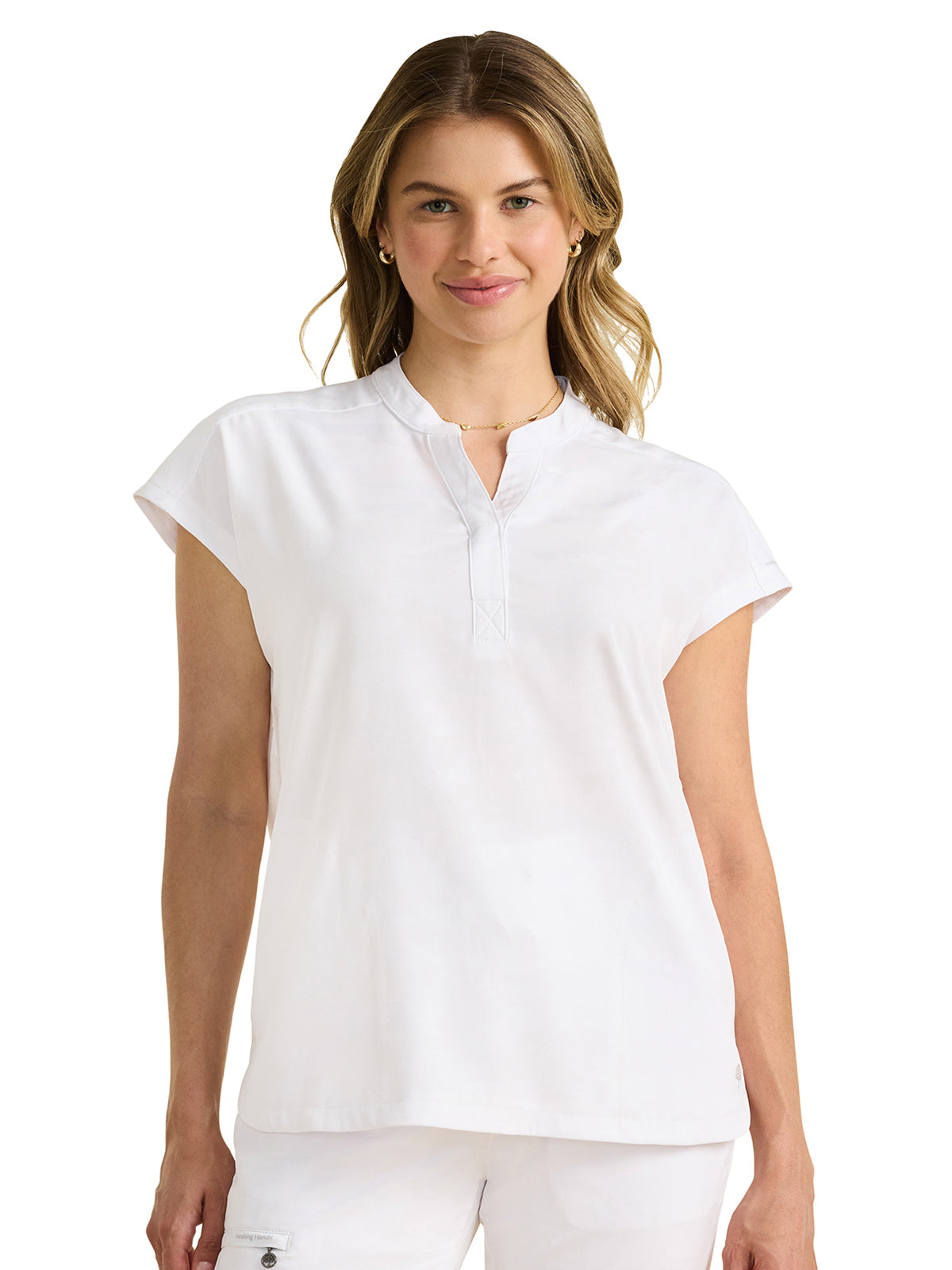 Healing Hands - HH PL Jacquard - Women's 2-Pocket Journey Camo Mandarin Style Top