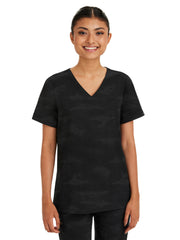 Healing Hands - HH PL Jacquard - Women's 2-Pocket Joy Camo V-Neck Top