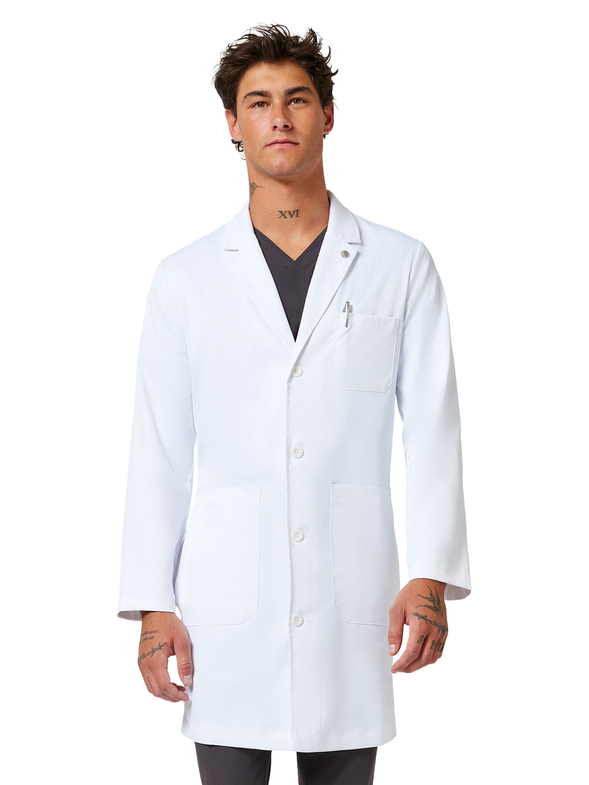 Healing Hands - The White Coat - Men's Six-Pocket 38.5" Luke Lab Coat