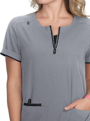 koi - Lite Stretch - Women's Three-Pocket Zipper-Neck Performance Top