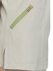 koi - Solis - Women's Ribbed 4-Pocket V-Neck Sari Top