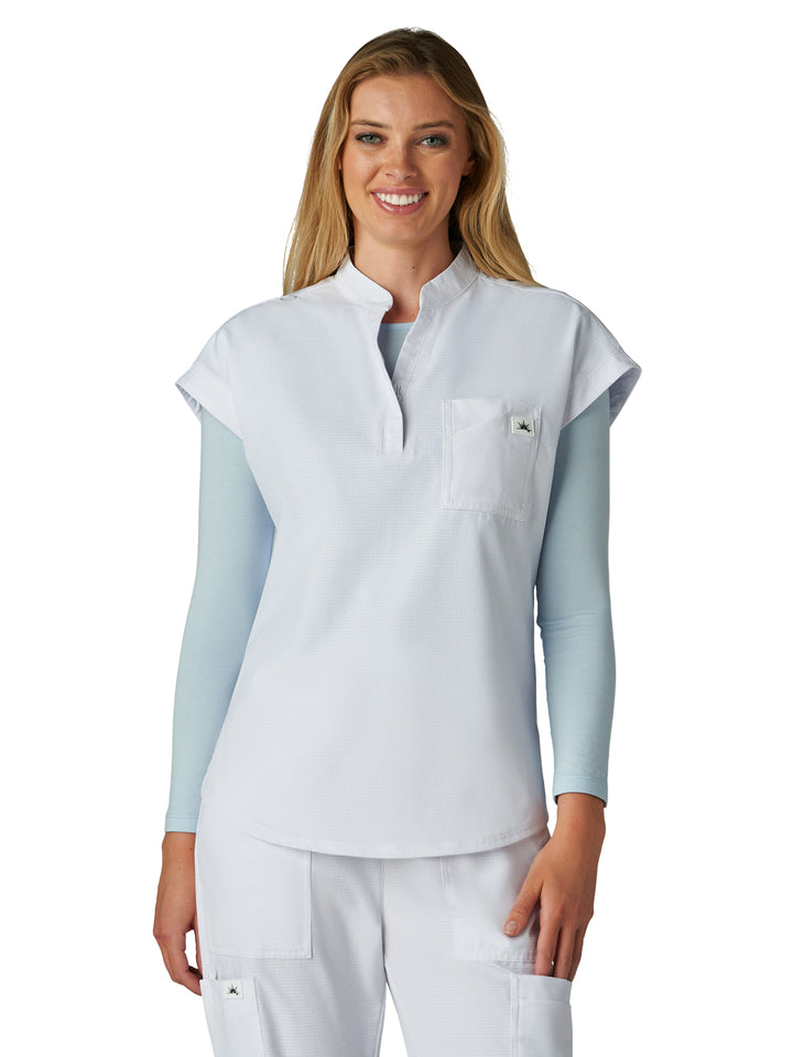 koi - Solis - Women's Zipper Neck Combo Chest Pocket Catrin Top