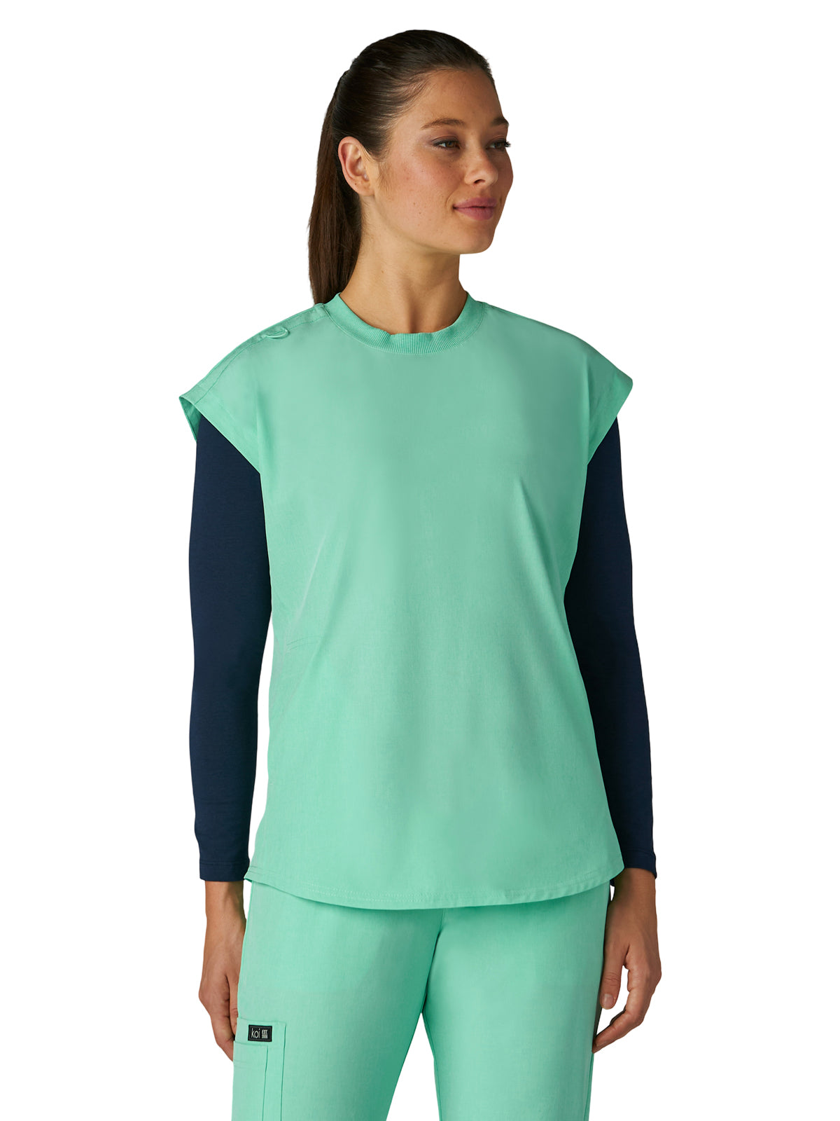 Basics - Women’s Two-Pocket Round Neck Scrub Top