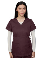 koi - Classics - Women's 2-Pocket Adjustable Front-Tie Mock-Wrap Katelyn Top