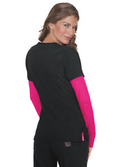 koi - Lite - Women's Three-Pocket Mock-Wrap Philosophy Top