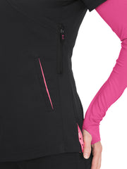 koi - Lite - Women's Three-Pocket Mock-Wrap Philosophy Top