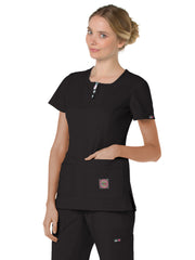 koi - Lite - Women's Four-Pocket Zipper Neck Serenity Top