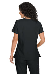 koi - Basics - Women's Four-Pocket Mock-Wrap Neck Katie Top