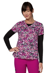 koi - Basics - Women's Two-Pocket Athletic-Inspired, Breathable Mesh Leslie Top