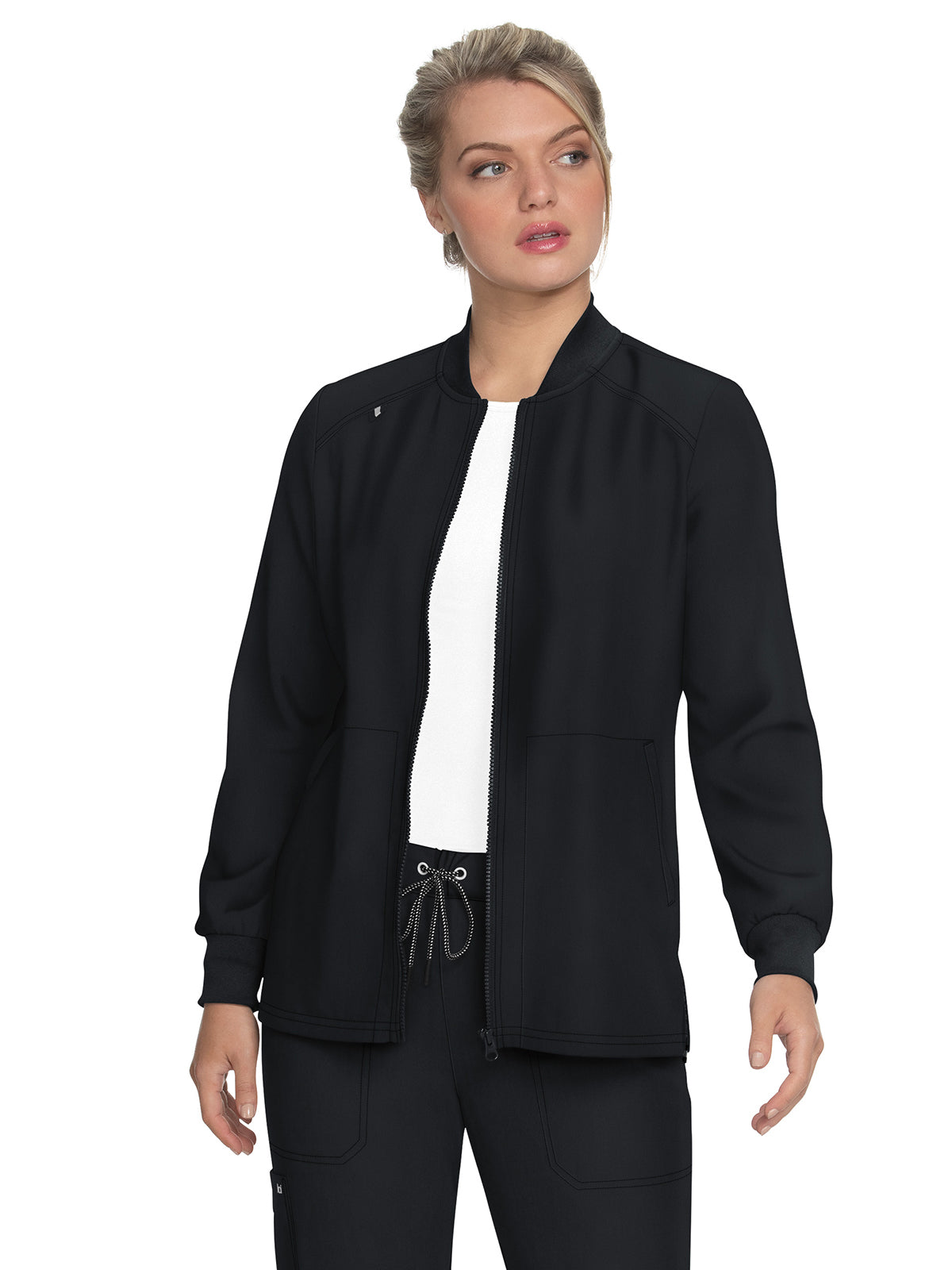 koi - Next Gen - Women's Four-Pocket Zipper Front Stretch Always in Motion Jacket