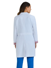 koi - Essentials - Women's Four-Pocket Pearlescent Button-Front 34.5" Fusion Lab Coat
